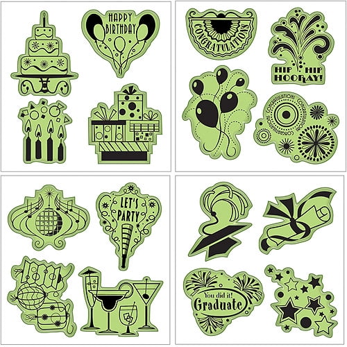 Inkadinkado Stamping Gear Stamp SetCelebrations Fun, Pk 1, Inkadinkado