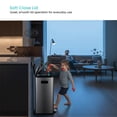 thumbnail image 5 of Home Zone Living 19 Gallon Dual Compartment Kitchen Trash and Recycling Can with Soft Close Lids and Removable Buckets, Stainless Steel, Silver, 5 of 8