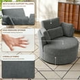 thumbnail image 3 of DREAMSIDEA Swivel Barrel Accent Chair for Living Room, Oversized Swivel Chair with Ottoman Single Sofa Chair Indoor, Chenille Grey, 3 of 5