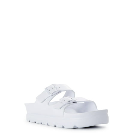 

No Boundaries Women s Flatform Two Buckle Sandals