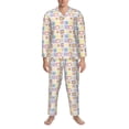 thumbnail image 3 of Fotbe Cat And Rabbit Pattern Long Sleeve Pajama Set for Men,Sleepwear Set,2-piece Loungewear Set,Soft PJs Comfy Nightwear with Pockets-X-Large, 3 of 7
