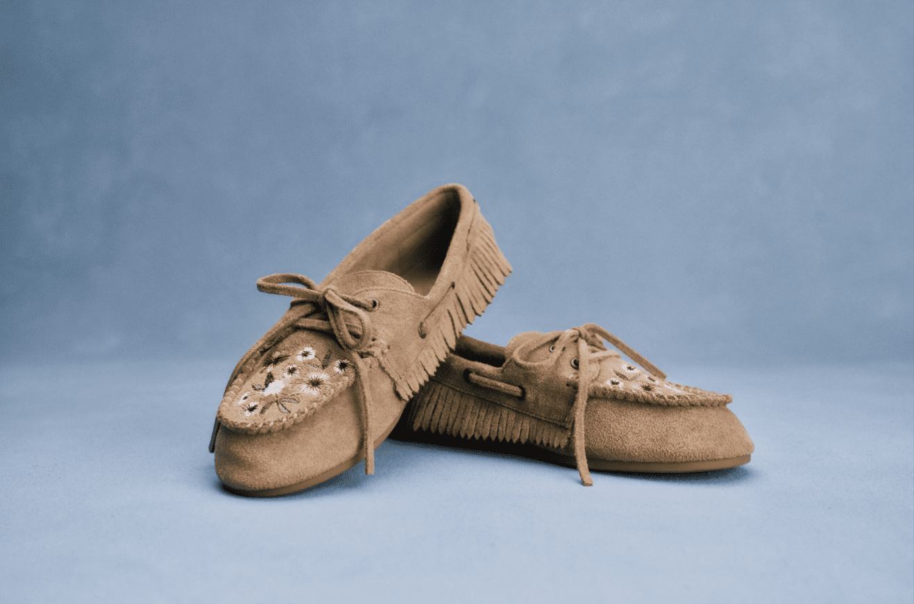 Weekend Academy Girls Embroidered Floral Moccasin Shoes