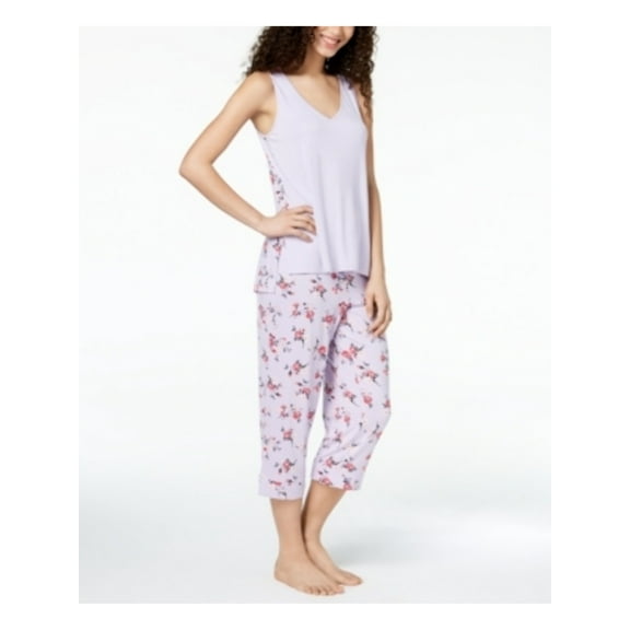 ALFANI Intimates Purple Everyday Pajama Set Size: L