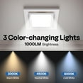 thumbnail image 6 of SPECSTAR Bathroom Exhaust Fan with Light, 165CFM Shower Ventilation Exhaust Fan with Adjustable 3000K/4500K/6500K LED Light Combo, Ceiling Mount w/ 4" Duct Hose 2.5 Sones Square Fan, 3 Color Light, 6 of 8