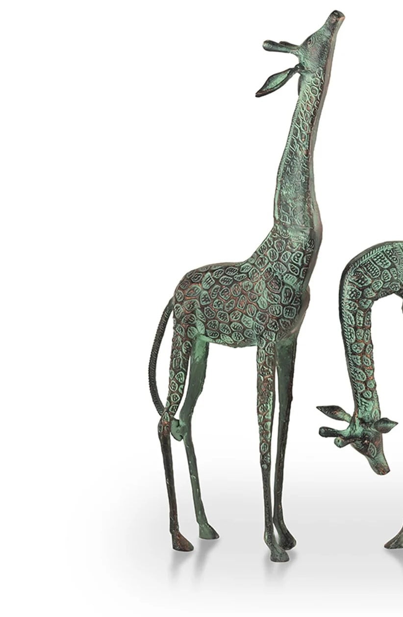 SPI Home Verdigris Finish Cast Aluminum Treetopper Giraffes Garden Sculpture