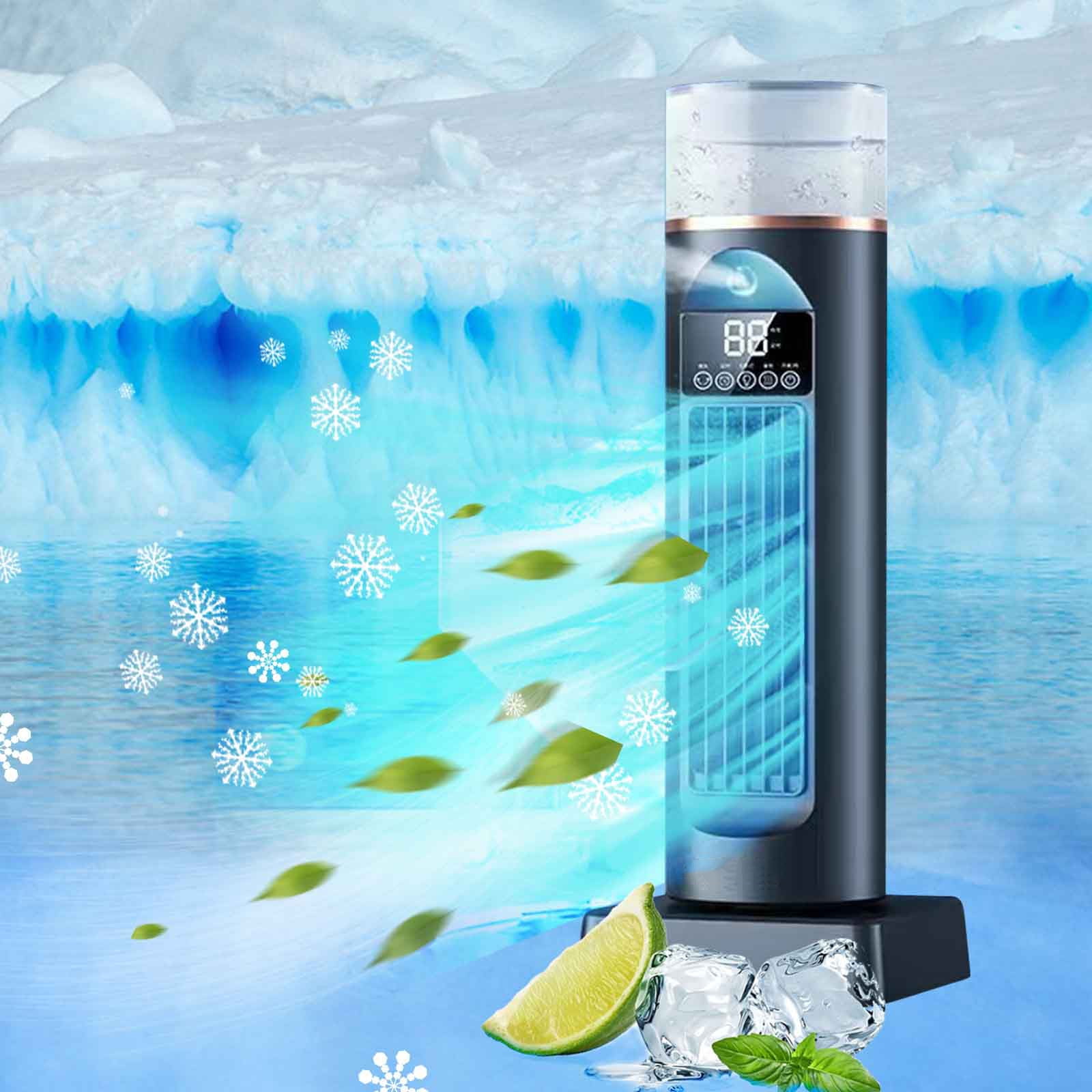 Fufafayo Desktop Tower Fan, Portable Evaporative Air Cooler Fan with Water Tank, USB Desk Fan for Home, Office or Bedroom, Remote Control Included
