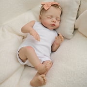 Reborn Baby Dolls - Cute 18 inch Realistic Sleeping Newborn Baby Doll, Lifelike Handmade Cloth Body Reborn Doll, Advanced Painted Gift Set for Kids Age 3+