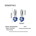 thumbnail image 5 of "Pendientes De Plata S925 Forma De Aro, Flor Azul De Aretes "Belug, 5 of 5