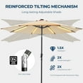 thumbnail image 5 of Patbrela 9FT Patio Umbrella Solar Lighted Outdoor Umbrella with LED Strips, Convenient Crank Lift System, for Beach, Gargen, Yard, Home, Pool, Beige, 5 of 10