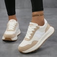thumbnail image 4 of Sneakers for Women Genuine Leather Suede Patchwork Casual Lace Up Non-Slip Walking Shoes Comfortable Tennis Running Shoes Womens Fashion Sneakers, 4 of 5