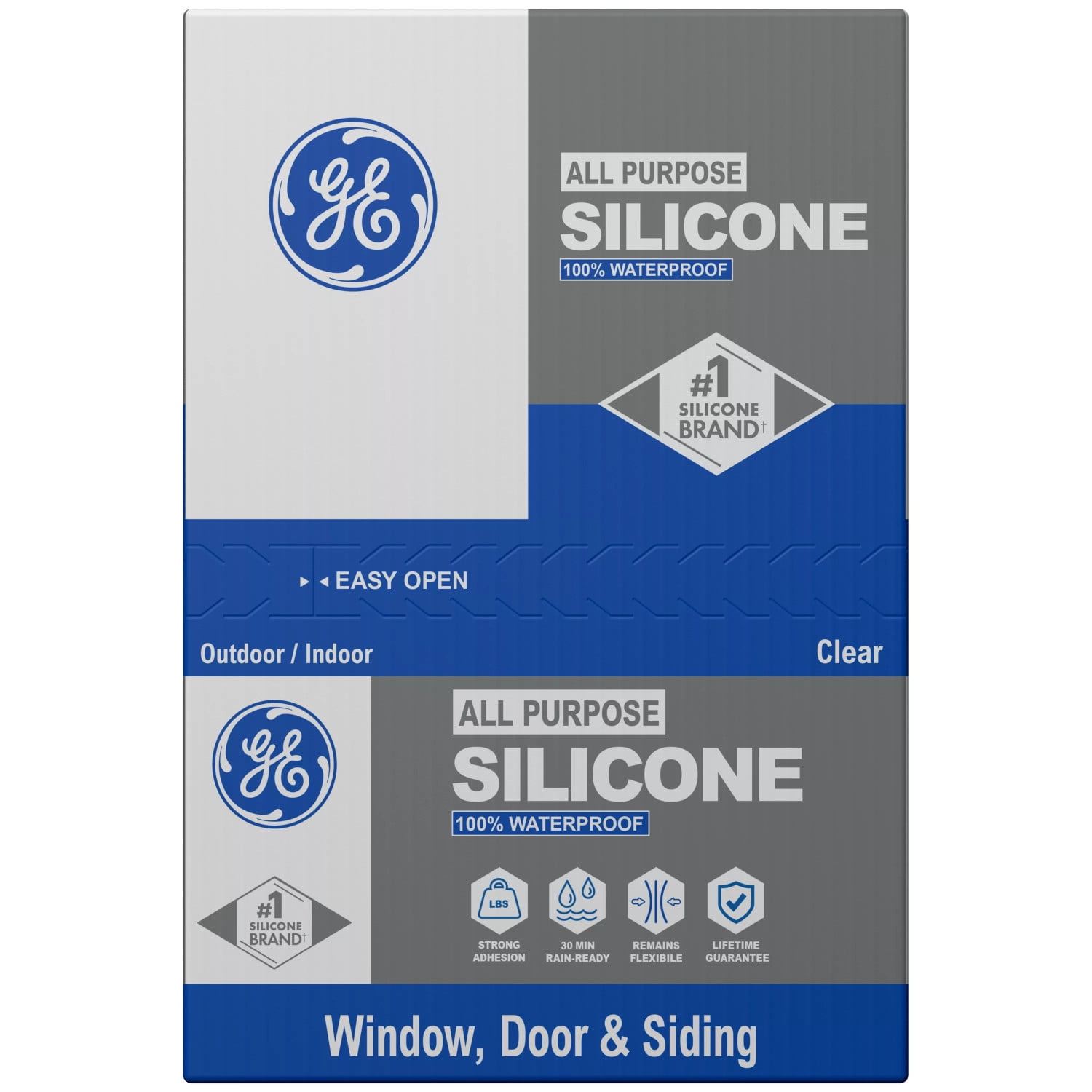 (6 pack) GE Silicone 1 All Purpose Sealant Window & Door, Pack of 1, Clear 10.1 fl oz Cartridge