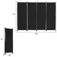 thumbnail image 3 of Costway 4-Panel Room Divider Folding Privacy Screen w/Steel Frame Decoration Black, 3 of 10