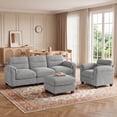 thumbnail image 5 of Bonzy Home Living Room Sofa Set Cloud Couch Sectional with Ottoman Modular Sectional Sofa Entertaining Guests Gray, 5 of 9