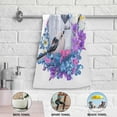 thumbnail image 5 of Dreamtimes Spring Cute Birds House Hand Towels 2 PCS, Purple Flowers Kitchen Towel Ultra Soft and Highly Absorbent,Decorative Fingertip Face Towel for Bathroom Hotel, 28.3"x14.4", 5 of 6