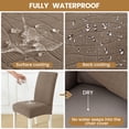thumbnail image 3 of JIATER 100% Waterproof Dining Chair Covers Stretch Chair Slipcovers Protector Set of 4,Light Coffee, 3 of 8