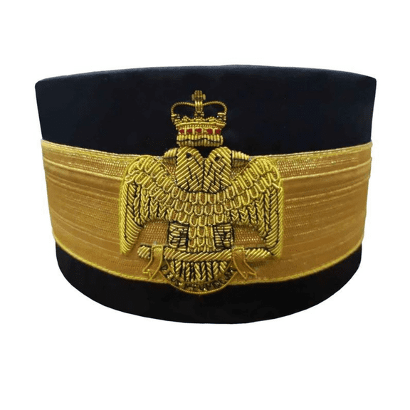 33rd Degree Scottish Rite Crown Cap - Wings Down Black,