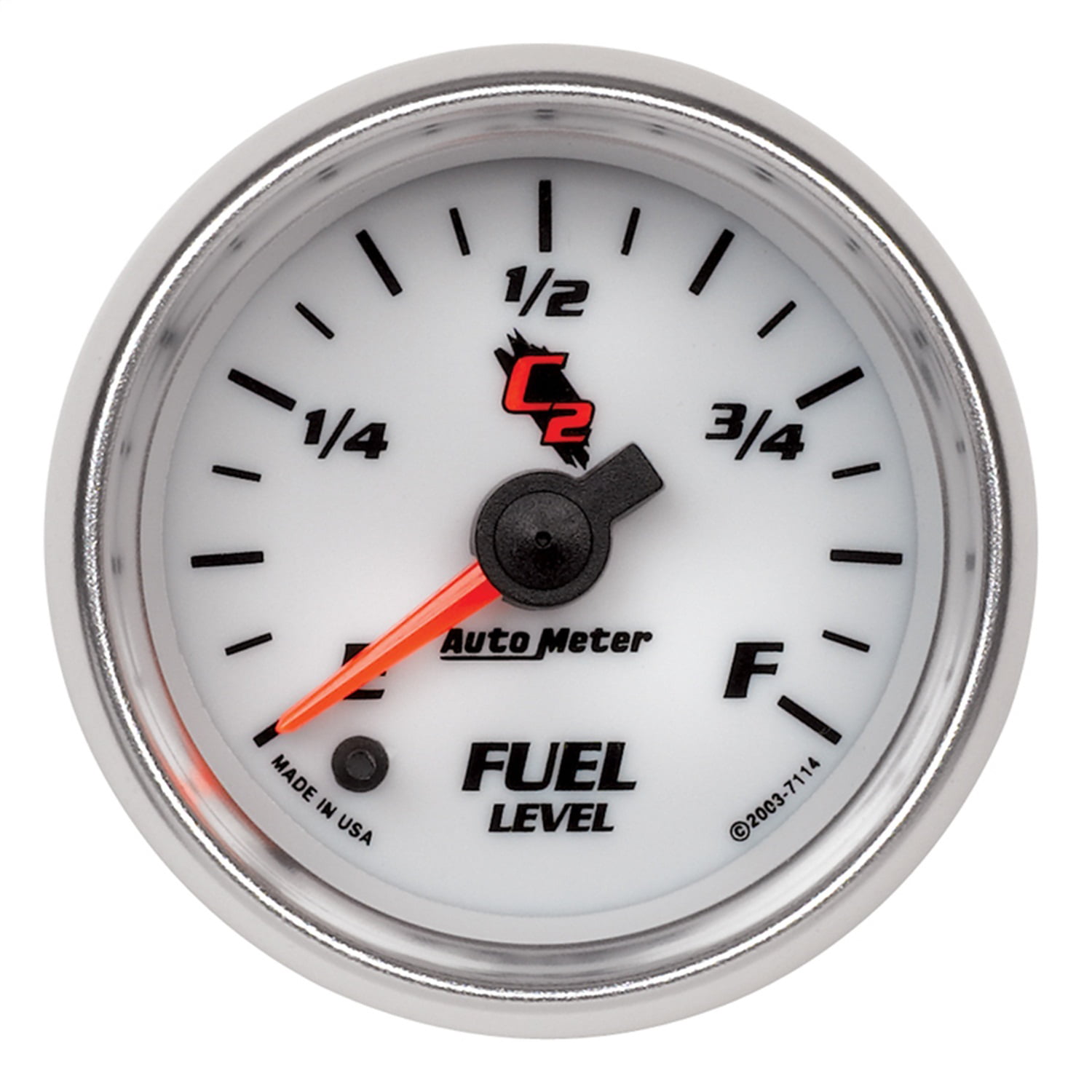 AutoMeter 7114 C2 Electric Programmable Fuel Level Gauge; 2-1/16 in.; White  Dial Face; Fluorescent Red Pointer; Blue LED Lighting; Electric Digital  Stepper Motor; Programmable 0-280 Ohms; - Walmart.com