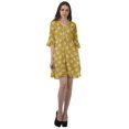 thumbnail image 2 of Moomaya Drawstring Mini Dress Printed Poly Crepe Women Ruffle Sleeve Shirt Dress, 2 of 4