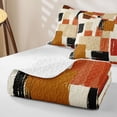thumbnail image 4 of Homewish Retro Abstract Block Twin Quilt Set,Aesthetic Artwork Twin Coverlet Set,Brown,2-Piece, 4 of 7