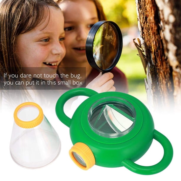 Lupa de dos vías para observar insectos y bichos, juguetes educativos para niños y escuelas
