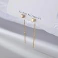 thumbnail image 4 of Tiny Cube Threader Earrings, S925 Sterling Silver Minimalist Geometric Earrings - Shanali Jewelry, 4 of 9