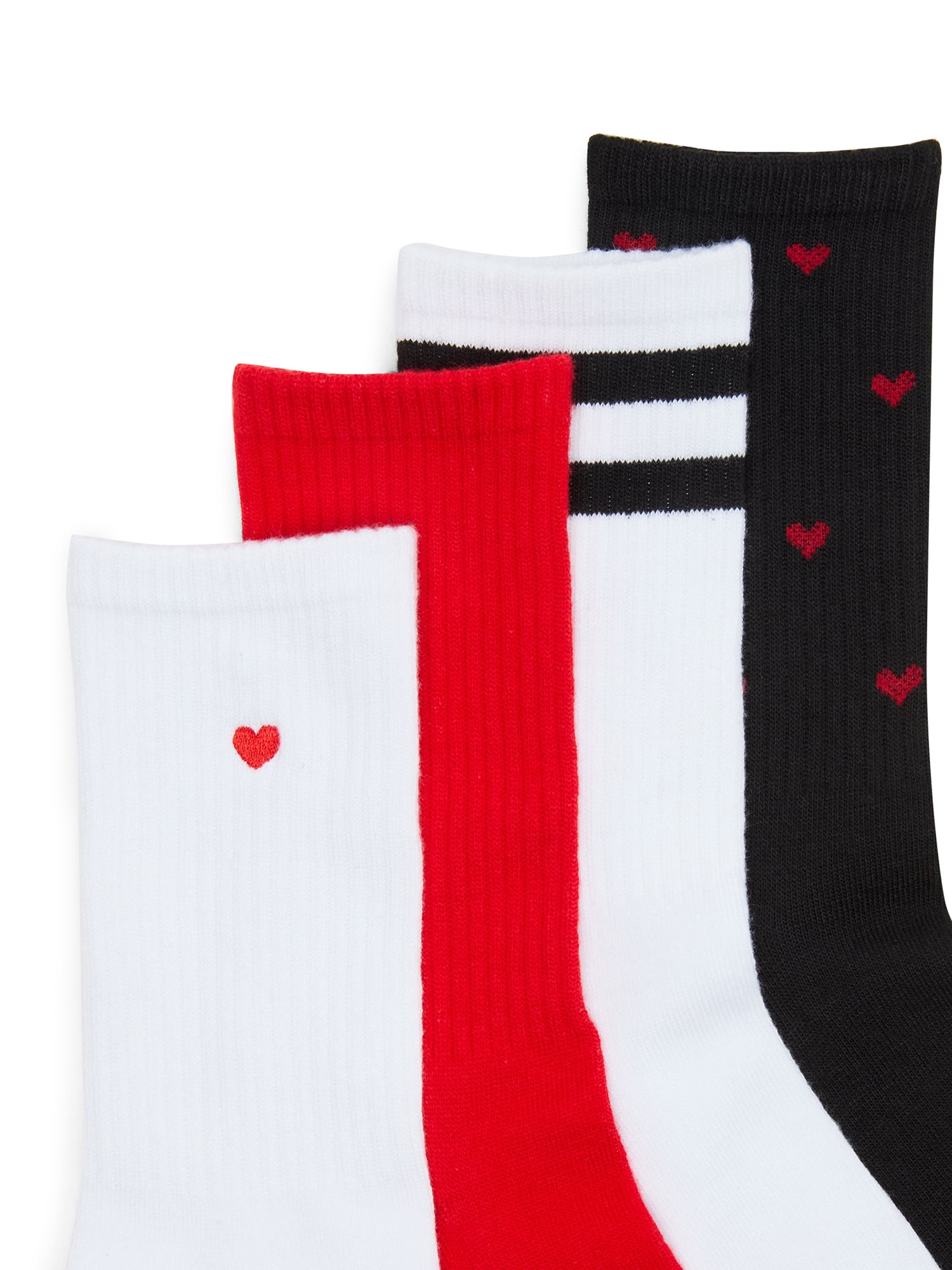 Madden NYC Women's Crew Socks, 4-Pack, Fits Shoe Size 5-10