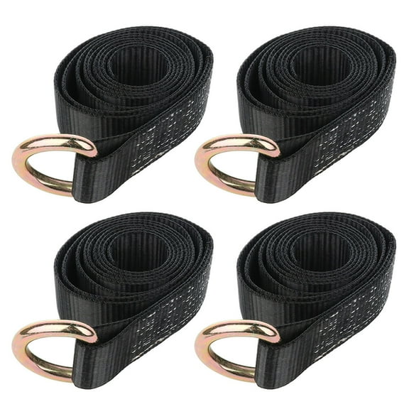 cciyu 4PCS 2 x 8ft Black Lasso Tow Straps Wheel Lift Straps Webbing