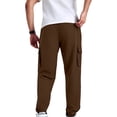 thumbnail image 5 of Men's Casual Pants Breathable Relaxed Wide Leg Trousers Coffee M, 5 of 5