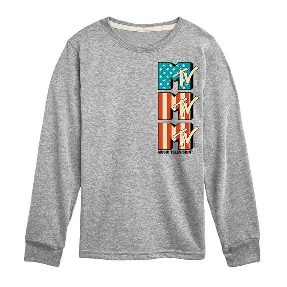 MTV Logo - American Flag - Toddler And Youth Long Sleeve Graphic T-Shirt
