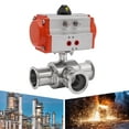 thumbnail image 6 of Dwellnix USA 3 Way 304 Stainless Steel Ball Valve 2 Pneumatic Sanitary Ball Valve Clamp, 6 of 6