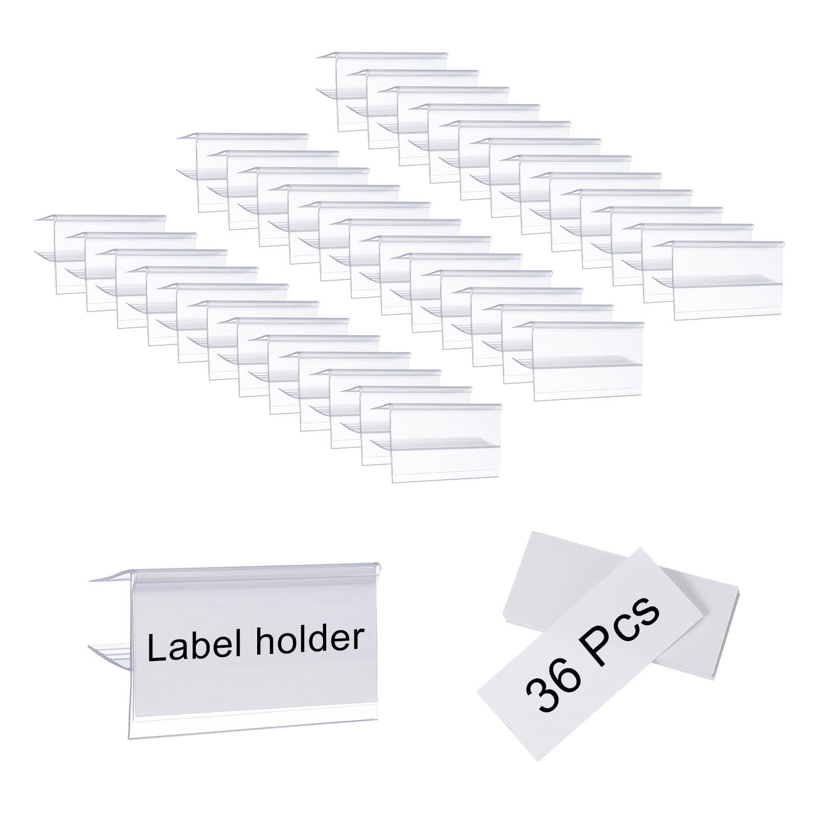 Set van 50 houten schrijfborden, etiketten 26 x 60 mm, transparante prijskaartjes en -houders, zakelijke labelproducten