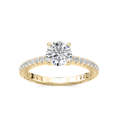 2.5ct CVD Lab Grown Diamond Engagement Ring in 18K Yellow Gold For Women