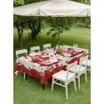thumbnail image 3 of Outdoor Tablecloth with Umbrella Hole and Zipper, Valentine's Day Rectangle Table Cloth 52x70 Inch Waterproof Tablecloth, Red Roses Gnomes Romance Love Beige Picnic Table Cover for Patio Camping, 3 of 7