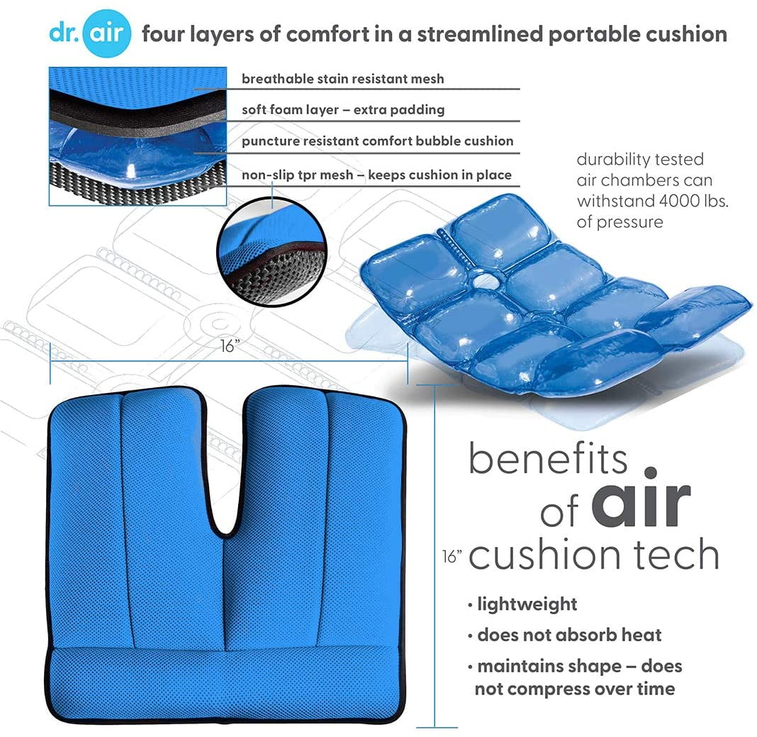 Coccyx and Tailbone Pain Stadium Park Outdoor Sciatica Blue, Portable bleacher Back Dr Non-Slip Orthopedic Support Cushion air Seat Cushion