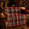 thumbnail image 3 of Classic Autumn Tartan Plaid autumn celebration Pumpkin Bat Silhouettes, Warm Flannel Blanket for Living Room and Reading Nook, Festive autumn celebration Scene, Art Lovers autumn celebration Gift, 3 of 9