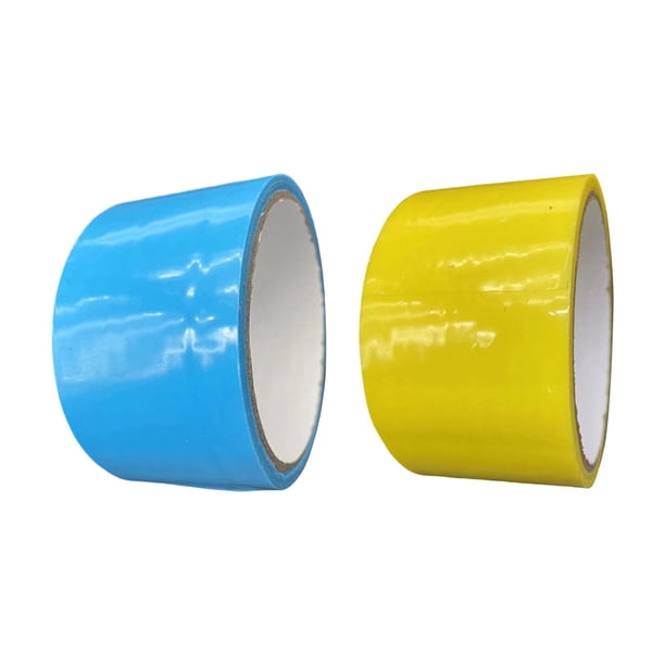 2 rollos de cintas adhesivas divertidas para niños, juguetes sensoriales para fiestas, regalos Azul amarillo
