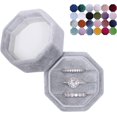 thumbnail image 1 of LAICAIW Velvet 3 Slots Jewelry Ring Box Engagement Wedding Box Keepsake Box Bridal Photo Ring Triple Slots Octagon (Grey), 1 of 2