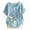 Blue, variant on Cotton Linen Tops For Women Button Down Shirt Funny Flower Graphic T-Shirt Summer Crew Neck Front Pleated Blouse Dressy Casual Top With Rolled
