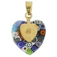 thumbnail image 4 of GlassOfVenice Murano Glass Millefiori Heart Pendant - Gold Multicolor, 4 of 5