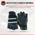 thumbnail image 5 of Daniel Smart Men’s Leather Gloves – Fingerless Motorcycle Gloves with Gel Palm, Reflective Piping Design & Wrist Strap, 5 of 6