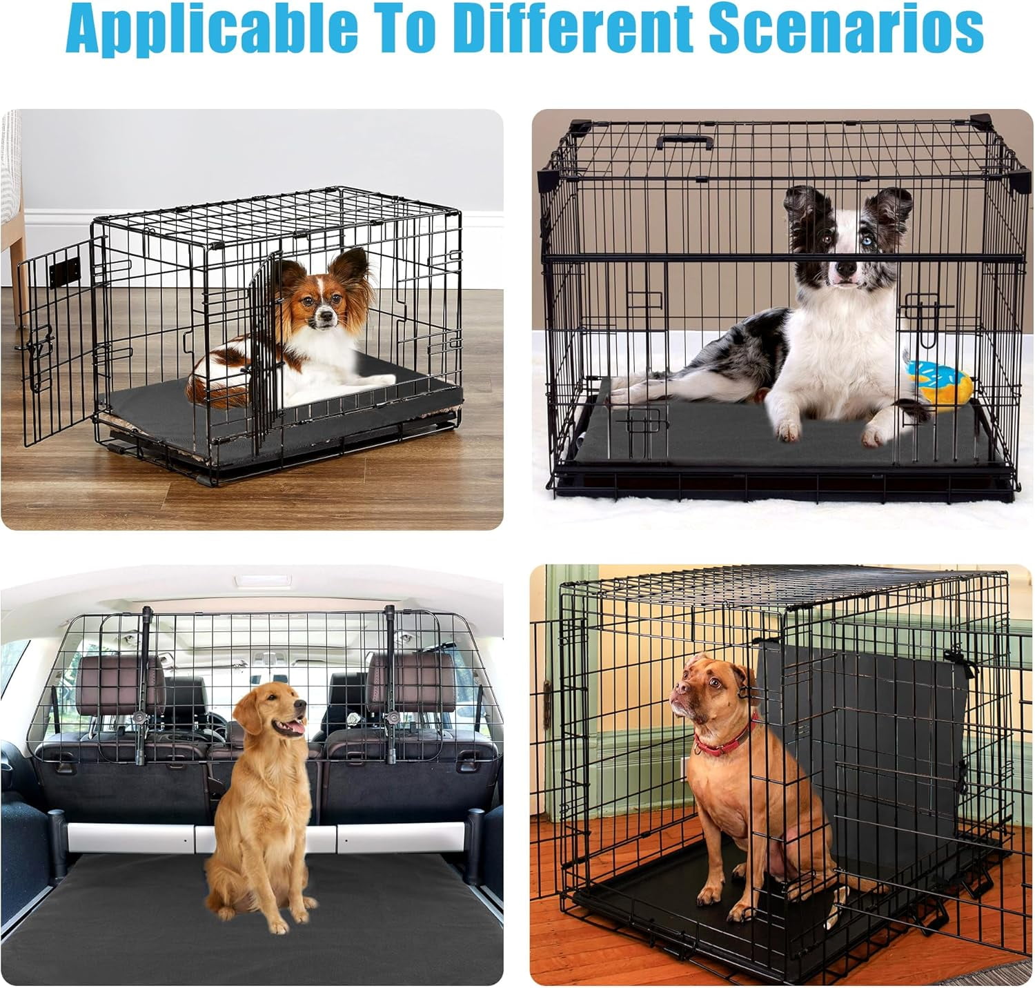 Adjustable Soft Dog Crate Divider Panel for 36" Crate, Black 27" H x 28.5"