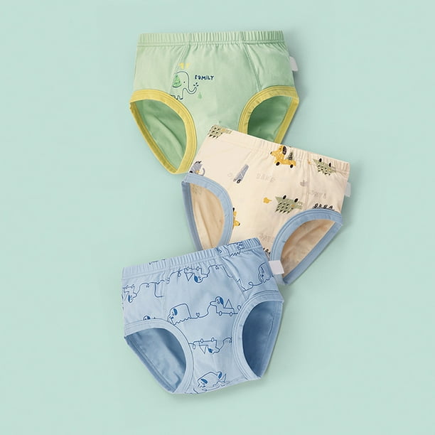 Ketyyh-chn99 Boys Underwear 2024 New Child Boxes Breathable Cute Underwear  Shorts Cotton Ruffled Briefs Trunks 3PCS (Green, 7-8 Years)