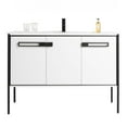 thumbnail image 2 of Fine Fixtures Oakville 48 in. W x 18 in. D x 33 in. H Bathroom Vanity in Matte White with White Ceramic Sink - Black hardware, 2 of 7