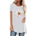 thumbnail image 1 of Pompotops Femmes Mode Casual Chemises Manches Courtes Tee Tops Tunique Blouse, 1 of 4