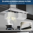 thumbnail image 6 of 30 in Range Hood Wall Mount with Ducted/Ductless Conversion, Aluminum Filters, 3-Speed Exhaust Fan, LED Light, Button Control, 6 of 6