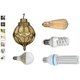 thumbnail image 4 of Lámpara colgante para exteriores, lámpara colgante impermeable de techo con globo de vidrio, lámpara posmoderna para restaurante, bar, cocina, porche, exterior, entrada (dorado), 4 of 5