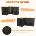 thumbnail image 2 of NARTRU Large L Shaped Corner Double Dog Crate Kennel Furniture with Divider for 2 Medium or Large Dogs Indoor, Black, 2 of 8
