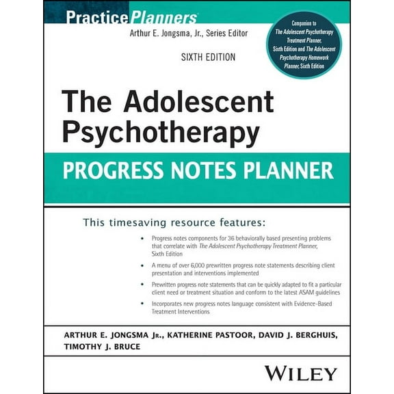 PracticePlanners: The Adolescent Psychotherapy Progress Notes Planner (Paperback)