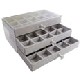 thumbnail image 2 of Jelry Box, Necklace Bracelets Display Case with Grid, Flannel Storage Holder Compact Display Stand Jelry Organizer Tray for s, 2 of 7
