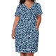 thumbnail image 3 of Vestido holgado con bolsillos y estampado de pequeñas flores azules y blancas para invitada de boda 2025, atuendos de playa para mujer, ropa de mujer, 3 of 7